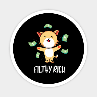 Filthy Rich Cat Cute & Funny Money Kitten Magnet